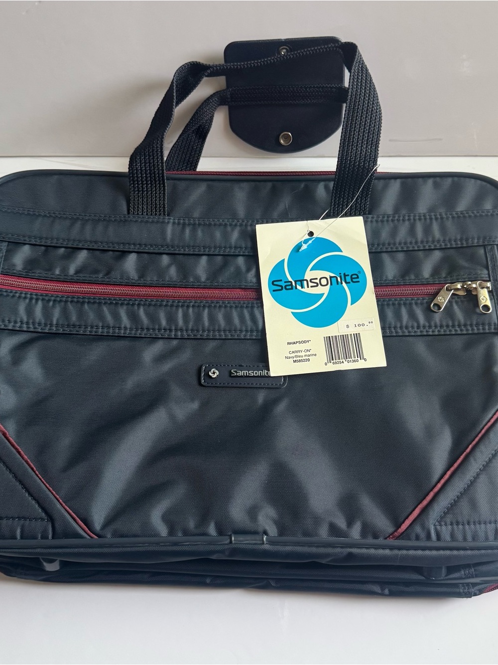 Vintage Samsonite Rhapsody Carry-On Garment Suit Bag Navy Burgundy Made Taiwan